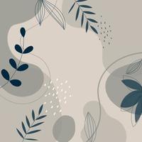 Contemporary floral,tropical,leaves,flowers,various shapes and lines hand drawn vector illustration background.