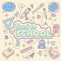 Back to school tool background vector