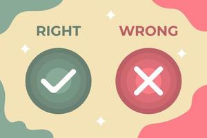 Right and Wrong Background vector