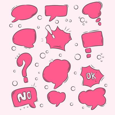 Red Speech Bubble Set