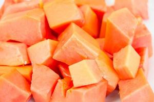 Papaya on white plate photo