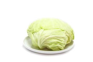 Green cabbage isolated on white background photo
