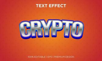 estilo de efecto de texto de plantilla crypto vector