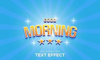 estilo de efecto de texto editable buenos días vector