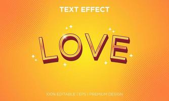 text effect editable background style love vector