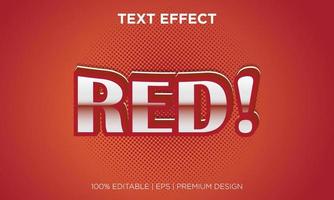 vector template text effect editable style red