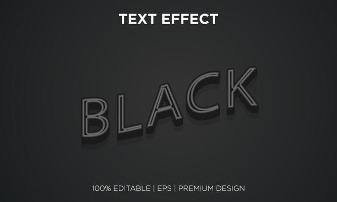 text effect editable background style color black