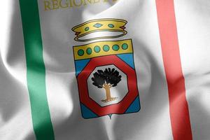 3D illustration flag of Apulia is a region of Italy. photo