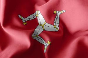 3D illustration flag of Isle of Man is a region of United Kingdo photo