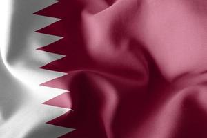 3D rendering illustration flag of Qatar. Waving on the wind flag photo