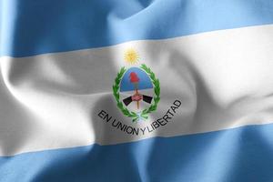 3D illustration flag of San Juan is a region of Argentina. photo