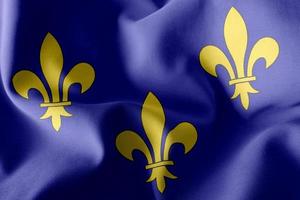 3D illustration flag of Ile-de-France is a region of France photo