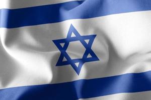 3d rendering ilustración bandera de israel. ondeando en el viento fla foto