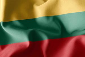 3D rendering illustration flag of Lithuania. Waving on the wind photo