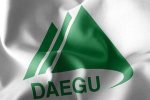 3D illustration flag of Daegu is a region of South Korea photo