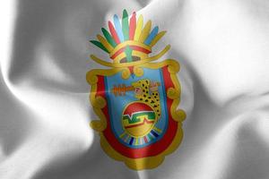 3D illustration flag of Guerrero is a region of Mexico photo