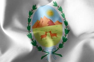 3D illustration flag of San Luis is a region of Argentina. photo