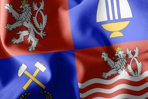 3d ilustración bandera de karlovy varía es una región de la república checa foto