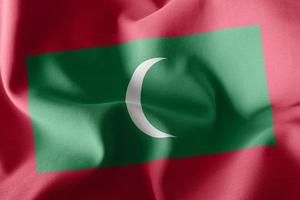 3D rendering illustration flag of Maldives. Waving on the wind f photo