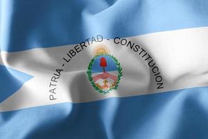 3D illustration flag of Corrientes is a region of Argentina. photo