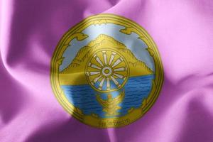 3d ilustración bandera de chai nat es una provincia de tailandia. wavi foto
