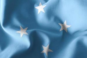 3D rendering illustration flag of Micronesia. Waving on the wind photo