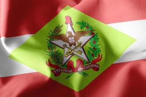 3D illustration flag of Santa Catarina is a state of Brazil. Wav photo