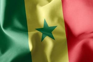 3D rendering illustration flag of Senegal . Waving on the wind f photo