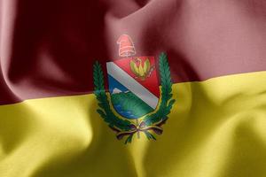 3D illustration flag of Tolima is a region of Colombia. Waving o photo