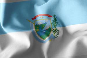 3D illustration flag of Valle del Cauca is a region of Colombia. photo