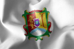 3D illustration flag of Nayarit is a region of Mexico photo