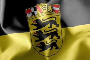 3D illustration flag of Baden-Wurttemberg is a region of Germany photo