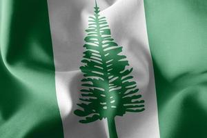 3D illustration flag of Norfolk Island is a region of Australia. photo