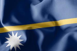 3D rendering illustration flag of Nauru. Waving on the wind flag photo