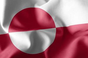 3D illustration flag of Greenland is a region of Denmark. photo