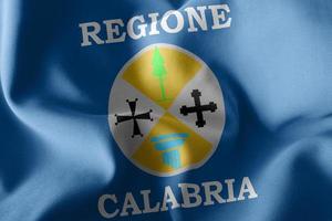 3D illustration flag of Calabria is a region of Italy. photo