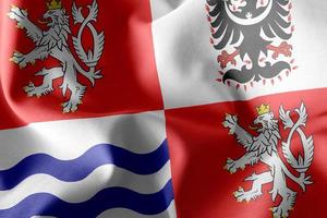 3d ilustración bandera de bohemia central es una región de rep checa foto