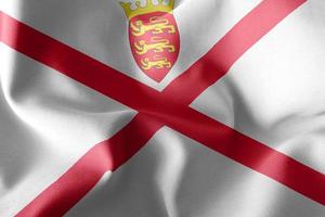 3D illustration flag of Jersey is a region of United Kingdom photo