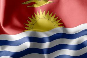 3D rendering illustration flag of Kiribati. Waving on the wind f photo