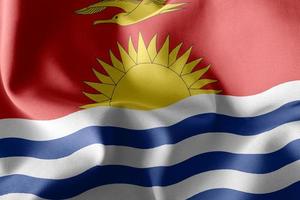 3D rendering illustration flag of Kiribati. Waving on the wind f photo