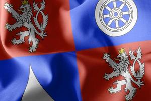3d ilustración bandera de liberec es una región de la república checa. foto