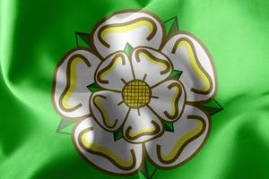 3D illustration flag of North Yorkshire is a county of England photo