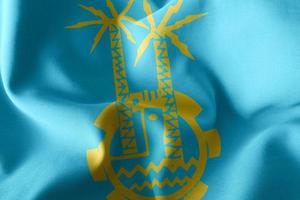 3D illustration flag of Aswan is a region of Egypt. photo