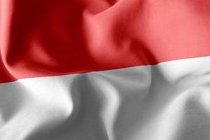 3D rendering illustration flag of Indonesia. Waving on the wind photo