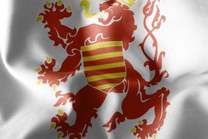3D illustration flag of Limburg is a province of Belgium photo