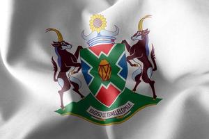 3D illustration flag of North West is a region of South Africa. photo