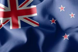 3D rendering illustration flag of New Zealand. Waving on the win photo