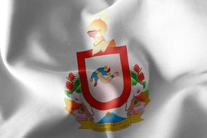 3D illustration flag of Colima is a region of Mexico photo