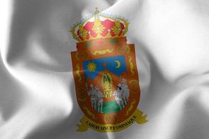 3D illustration flag of Zacatecas is a region of Mexico photo