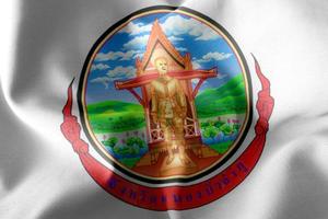 3D illustration flag of Nong Bua Lamphu is a province of Thailan photo